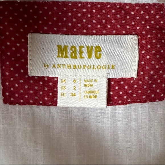 Maeve Rare Veggie Embroidered Button Down Shirt Size 2 - Picture 11 of 13